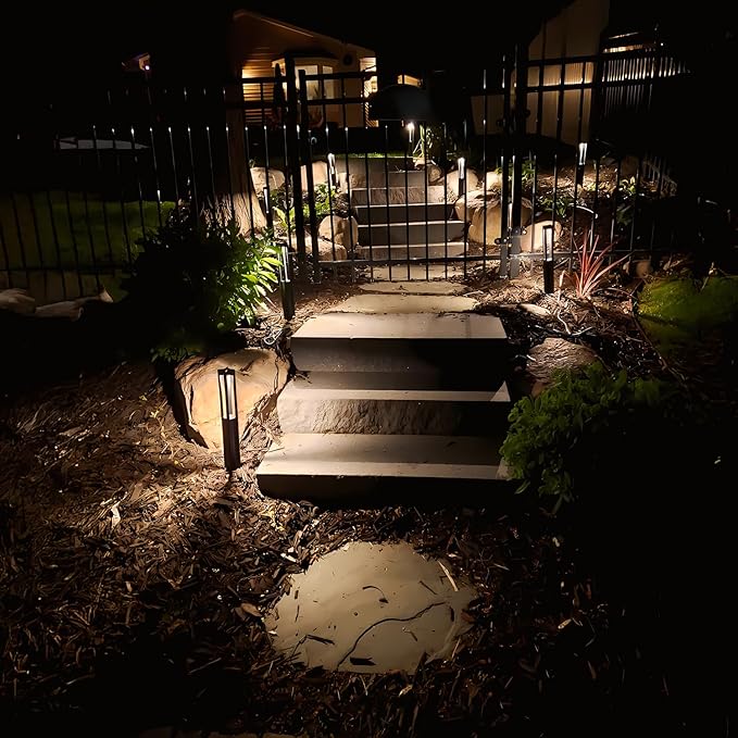LEONLITE 5CCT Low Voltage Path Lights, Update 1800K2700K3000K4000K5000K Selectable, 3W LED Landscape Pathway Lights, Outdoor Landscape Lighting, Aluminum, 12-24V AC/DC, ETL, IP65, Pack of 6