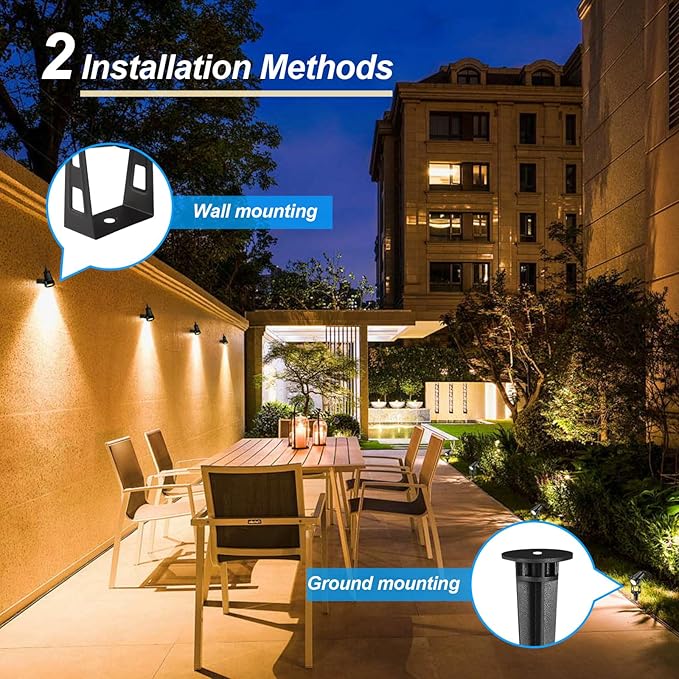 Solar Spot Lights Outdoor, 4-in-1 Landscape Lights with Remote Control, Auto On/Off Solar Uplights for Yard Garden Tree Decoration (Warm White)
