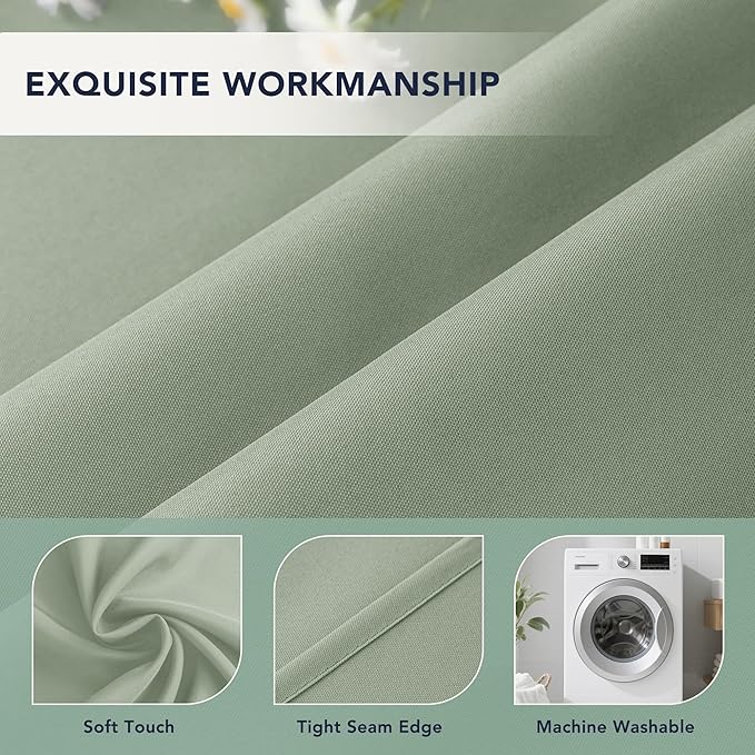 Outdoor Curtains for Patio Waterproof - 6 Panels Privacy Weatherproof Outside Curtains with Grommets for Pergola, Gazebo, Porch, Cabana, Balcony, 54 x 84 Inch, Sage Green