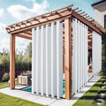NICETOWN 2 Panels Outdoor Curtains for Patio Waterproof Grommet Top & Bottom, Windproof Thermal Insulated Heat & Sound Blocking Outdoor for Pergola Gazebo, Greyish White, W84 x L84