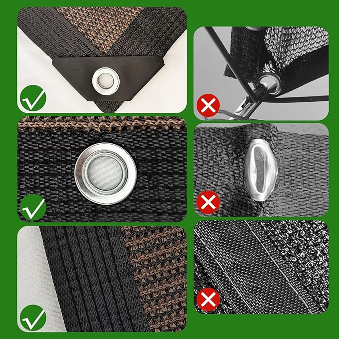 Sun Shade Cloth with Grommets,90% UV Protection Shade Fabric,Pergola Shade Cover Canopy Fence Privacy Screen Balcony,Brown Sunshades for Patio Pergola Garden Backyard Outdoor,Mocha-12x24FT