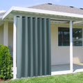 NICETOWN Outdoor Curtain for Patio Waterproof Extra Wide 100 in, Sun Blocking Vertical Blinds Thermal Insulated Stainless Grommet for Front Porch/Gazebo/Pergola, Slate Gray, 1 Piece, 84 in L