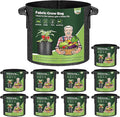 T4U 3 Gallon Grow Bags, Upgrade Grow Bags with Handles, Heavy Duty Thickened Nonwoven Fabric Pots, 3 Gallon Pots for Plants, Rosemary, Chamomile, Onion (10 Pack)