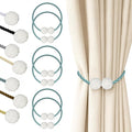 Hion Magnetic Curtain Tiebacks Blue 6 Pack, Curtain Tiebacks Buckles Holdbacks Holders Hooks Clip for Home Bedroom Office Decorative Thick or Thin Curtain