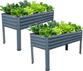 Vengarus Galvanized Raised Garden Bed Outdoor with Legs,48×18×30in Metal Elevated Raised Planter Box for Backyard, Patio, Balcony, 300lb Capacity,Grey(2PCS)
