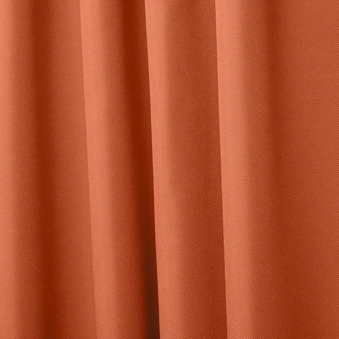 Exclusive Home Cabana Solid Indoor/Outdoor Light Filtering Hook-and-Loop Tab Top Curtain Panel Pair, 54"x84", Mecca Orange