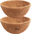 Y&M 2pcs 18“ Round Coconut Fiber Liner, 18'' Coco Liner Pre-Formed Replacement for Wall Hanging Planter Basket