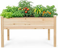Backyard Expressions 48"x34" Raised Garden Bed - Elevated Wood Planter Box for Healthy Plant Growth, 440 lb Capacity - Natural Color