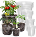 MIXC Clear Nursery Pots with Drainage Holes, 7/5/4/3.5 Inch Reinforced Transparent Plastic Seed Starter Pots, for Indoor Outdoor Gardening Seedling Planter, 36 Pack