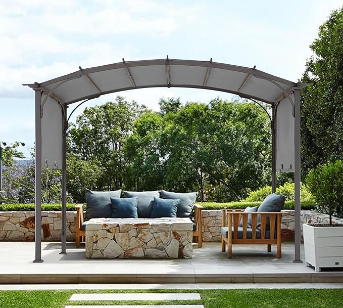 85''x 208'' Universal Doubleton Steel Pergola Replacement Cover for Pergola L-PG080PST, (Gray)
