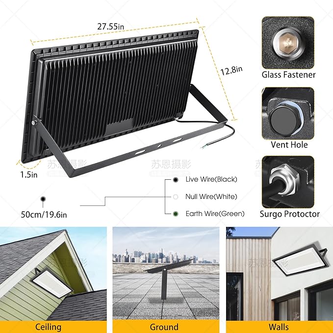 800W 2pack LED Flood Lights,3700 watt Equivalent 89500LM Super Bright Outdoor LED Arena Lights 100-277V IP65 Waterproof 5000K Daylight Commercial Lighting for Stadium,Backyard, Parking lot etc