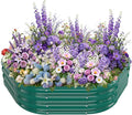 Hexagon Raised Garden Bed, 48 Inch Diagonal & 12 Inch Tall, Galvanized Steel Planter Box with Wave-Shaped Metal Panels for Outdoor Flower,Tree,Herb & Vegetable Garden (Dark Green, 4FT X 1FT)
