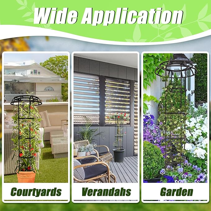 Garden Trellis for Climbing Plants Outdoor,41.3 Inch Mushroom Top Trellis for Climbing Plants, Rustproof Metal Plant Flower Trellises for Vine Rose Flower Tomato Support Outdoor Indoor,1 Pack
