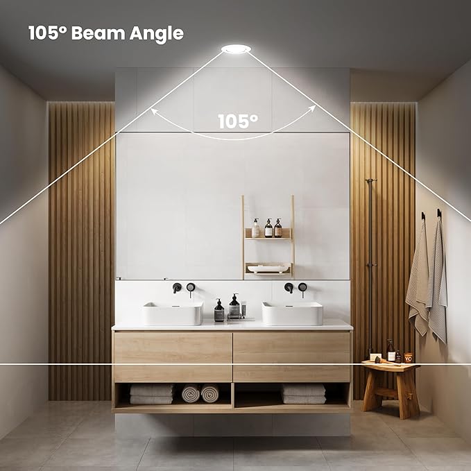 Feit Electric BR30 LED Light Bulb, 65W Equivalent, Dimmable, 650 Lumens, 5-Color Adjustable White, 90+ CRI, General Purpose Flood & Track Lighting, 25,000-Hour Lifetime, BR3065DM/6WYCA/6, 6 Pack