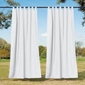 NICETOWN 2 Panels Waterproof Outdoor Curtains for Patio, Tab Top Indoor Outdoor Window Treatments Thermal Insulated Porch Panels Privacy for All Season, W55 x L95, Pure White