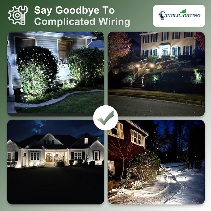 DINGLILIGHTING Solar Lights Outdoor Waterproof: IP65 Led Spot Light Decorations for Garden - 3 Lighting Modes Solar Powered for Yard - Halloween Christmas Lights Landscape Pathway Patios 4PC White