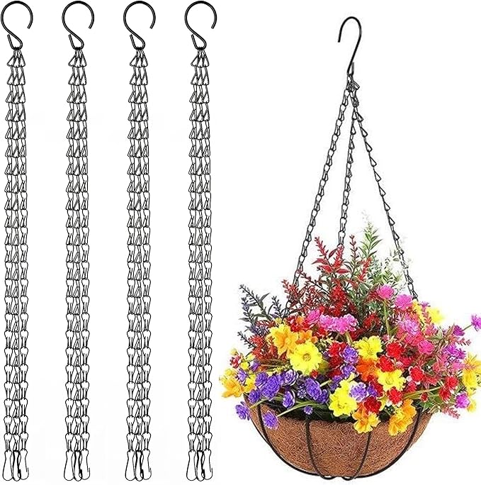 20 Inch Hanging Baskets Chain, Hanging Chains with Hooks Flower Pot Chain Replacement Plant Hangers for Planters, Bird Feeders and Lanterns (Classic, 4)