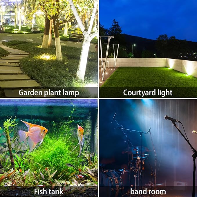 AVEKI Solar Pond Spotlights, 12 LED Solar Underwater Lights with Dual Head Waterproof Submarine Landscape Spotlight Security Lighting for Outdoor Patio Ganden Fountain Pond… (White, Single Head)