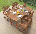 Ciokea HDPE Outdoor Dining Set, 5-Piece Patio Table and Chairs Set with Umbrella Hole, All-Weather Patio Dining Sets for 4, Durable Patio Furniture for Backyard, Garden, Lawn & Poolside, Teak