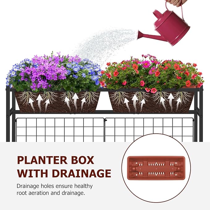 Raised Garden Beds with Legs, Elevated Planter Box Outdoor for Vegetables, Flowers, Herbs, Indoor Standing Garden Bed with Drainage Holes for Backyard Patio Gardening, Red