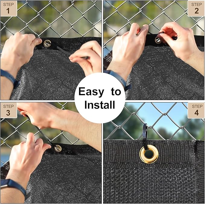 UPGRADE Privacy Fence Screen 5'x23' Dark Grey Outdoor 90% Visibility Blockage 170 GSM Mesh Shade Cover Panels for Backyard,Balcony,Home Decoration with Zip Ties,Customized Avaliable
