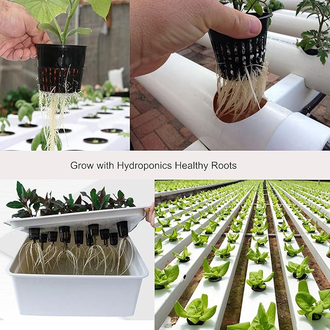 ORIMERC 4 inch 15 Pack Net Cups Pots, with 15 feet Self Watering Rope, 15 Plant Labels, for Hydroponics Aquaponics Kratky Orchid Vegetable Indoor Outdoor Growing Baskets Nursery Slotted Mesh BPA Free