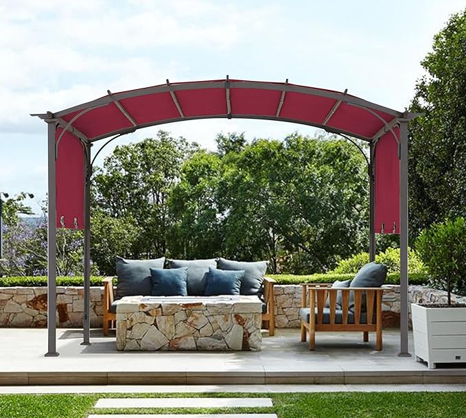 85''x 208'' Universal Doubleton Steel Pergola Replacement Cover for Pergola L-PG080PST, (Burgundy)