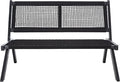 SAFAVIEH Outdoor Collection Kobina Black Acacia Wood/Black Rope Foldable Bench