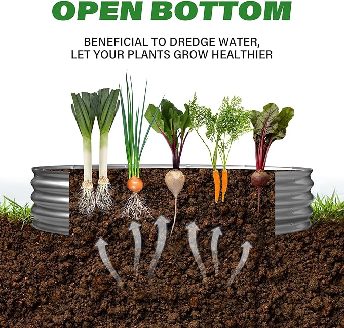 Galvanized Raised Garden Bed for Outdoor: 4X2X1ft Durable Metal Vegetable Plant Container Kit - Oval Planter Box for Gardening Flower Trough （2 Pack）