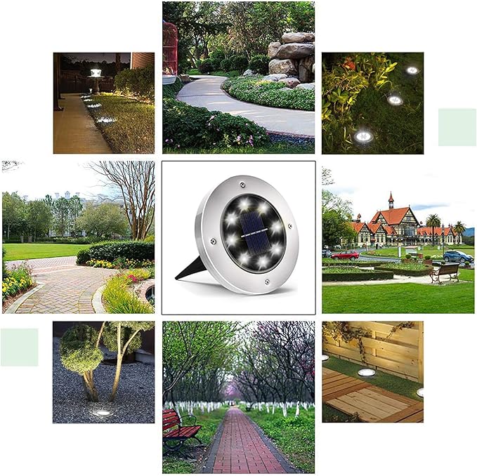 INCX 4.6 inch Solar Lights Outdoor Waterproof, 16 Pack Solar Light for Outside, Garden Lights Landscape Lighting for Patio Pathway Lawn Yard Deck Driveway Walkway, Cold White