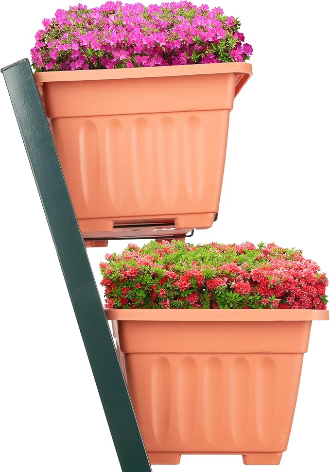 Raised Garden Beds - 5 Tier Vertical Garden Planter - Planters for Outdoor Plants - Gardening and Greenhouse Accessories by Pure Garden (Terracotta)