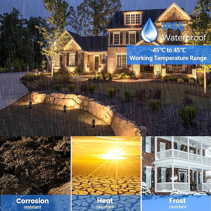 Gardencoin Solid Brass Outdoor Landscape Spotlights, 12V Heavy Duty Low Voltage LED Spot Light Waterproof for Garden and Yard Up Lighting, Bronze Accent Lighting Fixture Without Bulb (Classic, 6 Pack)