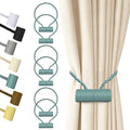 Hion Magnetic Curtain Tiebacks Gray Blue 6 Pack, Curtain Tiebacks Buckles Holdbacks Holders Hooks Clip for Home Bedroom Office Decorative Thick or Thin Curtain