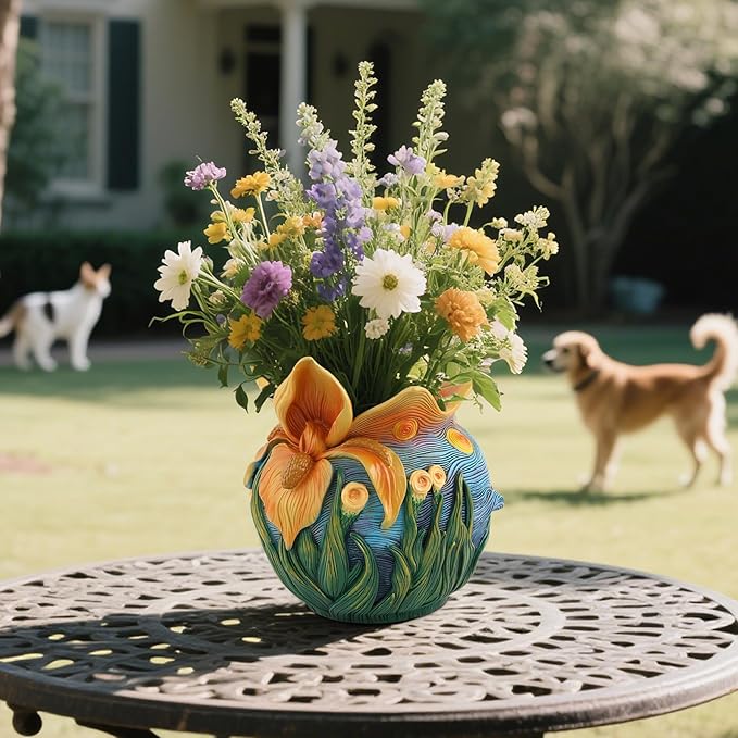 Flower Starry Sky Plant Pots - Flower Pots with Drainage Hole, Cute Unique Planter for Snake Plants/Cactus Indoor & Outdoor, Colorful Funny Room/Garden Art Decoration