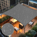 Artpuch Waterproof Sun Shade Sail, 14'x14' Dark Grey Rectangular, UV Resistant Rain Canopy, Curved Edges Shade Cloth for Outdoor Patio, Deck, Yard (Customizable)