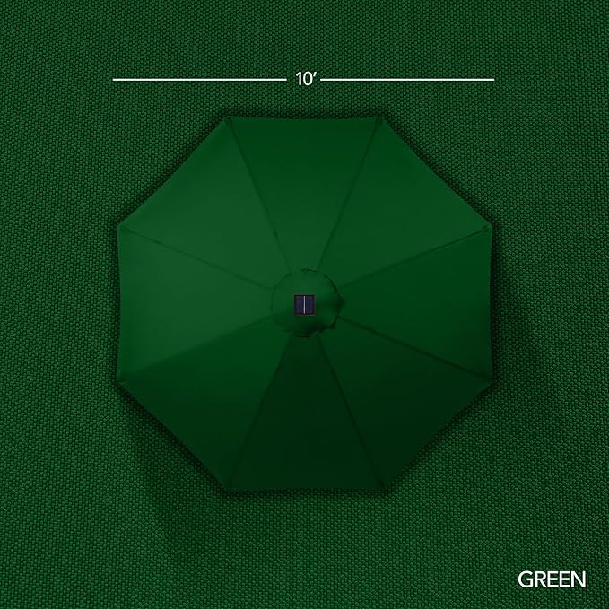 Best Choice Products 10ft Solar LED Offset Cantilever Hanging Market Patio Umbrella, Smooth 360° Rotation, 8 Sturdy Ribs, Easy Adjustment - Green