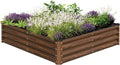 SnugNiture Galvanized Raised Garden Bed 4x4x1FT Outdoor Large Metal Planter Box Steel Kit for Planting Vegetables, Flowers