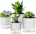 4 Pack Self Watering Pots for Indoor Plants, 4/5.5 Inch Lightweight Planters with Water Reservoir, Flower Pots for African Violet, Spider Plant, Orchid