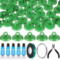 WILLBOND Plant Anchor Kit, 80 Pcs Vine Anchors 5 Pack Silicone Adhesive Sealant Garden Tie Tape Metal Wire Wire Cutters for Spring Trellis Vine and Stucco Brick Wall Climbing Plants Supplies(Green)