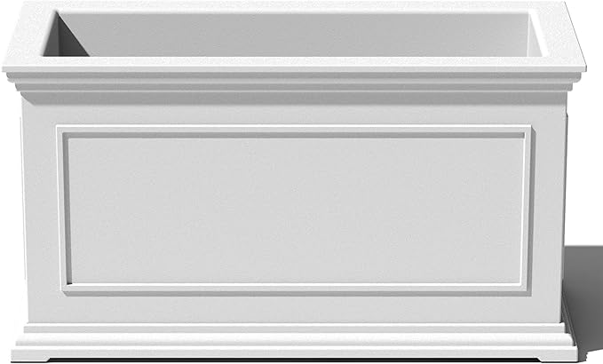 Veradek Brixton Series Long Plastic Planter - Large Planter Box for Indoor or Outdoor Patio/Balcony | Durable All-Weather Use with Drainage Holes | Classic Estate Design for Flowers, Trees, Shrubs