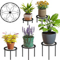 Plant Stand Indoor Outdoor 5 Pack Heavy Duty Metal Stand Multiple Plants, Anti-Rust Iron Flower Pot Stand Decoration Racks Plant Pot Shelf for Living Room Garden Balcony (Black)