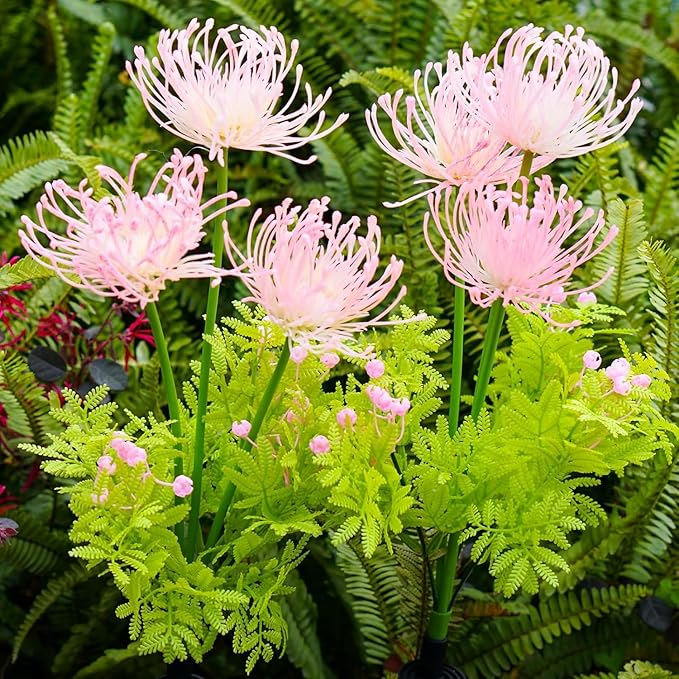 Solar Garden Lights Glowing Flowers & Stems, Outdoor Garden Decoration, Yard Decor