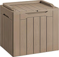 Devoko 30 Gallon Resin Deck Box Outdoor Indoor Waterproof Storage Box for Patio Furniture Pool Accessories Storage for Cushion Garden Tools (30 Gallon, Light Brown)