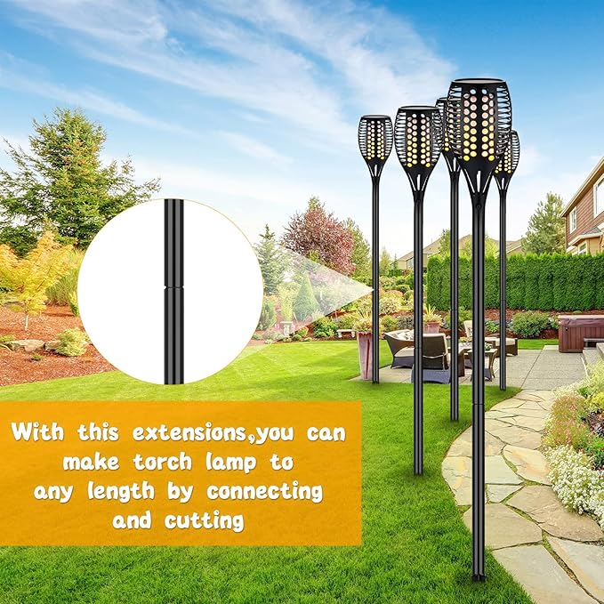 Chunful 8 Kit Solar Light Stakes Replacement Lame Lamp Extension Pole Ground Stake and Joint Connector Kit for Outdoor Garden Backyard(12.2 Inch)