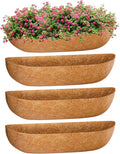 ZeeDix 24 Inch Trough Coconut Liners for Planters (4-Pack) - 100% Natural Coconut Coir Fiber Planter Liners Replacement for Window Boxes, Wall Baskets, Deck Flower Boxes, Garden Railing Fence Troughs