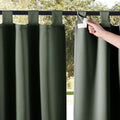 NICETOWN 2 Panels Greyish Green Outdoor Curtainss for Patio Waterproof, Detachable Sticky Tab Top Blackout Indoor Outdoor Blinds Heat & Cold Blocking Privacy for Gazebo/Porch, W52 x L84