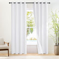 NICETOWN 100% Blackout Window Curtain Panels, Thermal Insulated Full Light Blocking Drapes with White Liner, 84 inches Drop Thermal Insulated Draperies (Pure White, 1 Piece, 66 inch Wide)