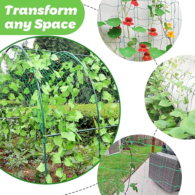 6.5x10FT Plant Trellis Netting,Garden Climbing Grow Net Heavy Duty Polyester Square Mesh Nets for Vining Plant,Tomato,Cucumber,Grape,Fruits,Vegetable