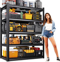 71.2" H Garage Shelving Heavy Duty Storage Shelves, Adjustable Metal Shelving Unit, Utility Garage Organizer Shelf for Basement, Pantry, Warehouse, Supermarket, 35.4" Wx15.7 Dx71.2 H,Black