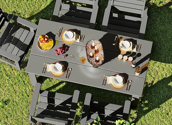 GREENVINES Outdoor Dining Chairs Set of 2 | HDPE | Patio Chair | All-Weather | Grey